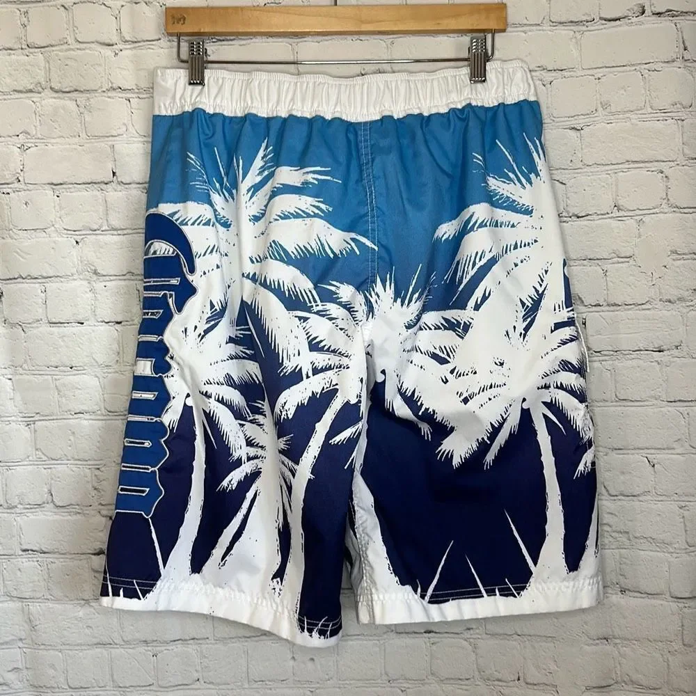 Corona Mens Blue White Swim Trunks Board Shorts Swimwear‎ size XL